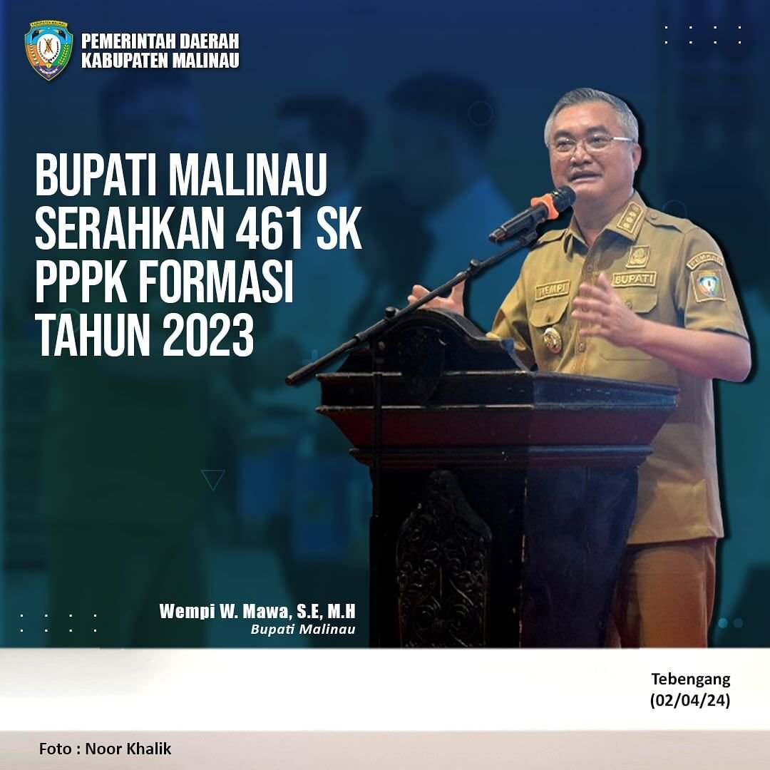 Bupati Malinau Serahkan 461 SK PPPK Formasi Tahun 2023